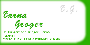 barna groger business card